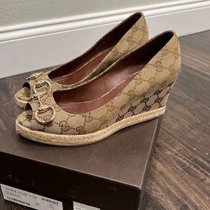 Gucci monogram wedge